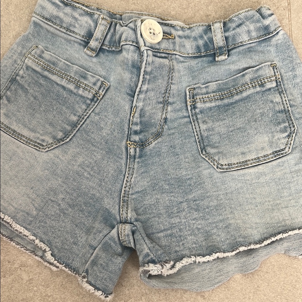 Zara Blue Distressed Denim Shorts